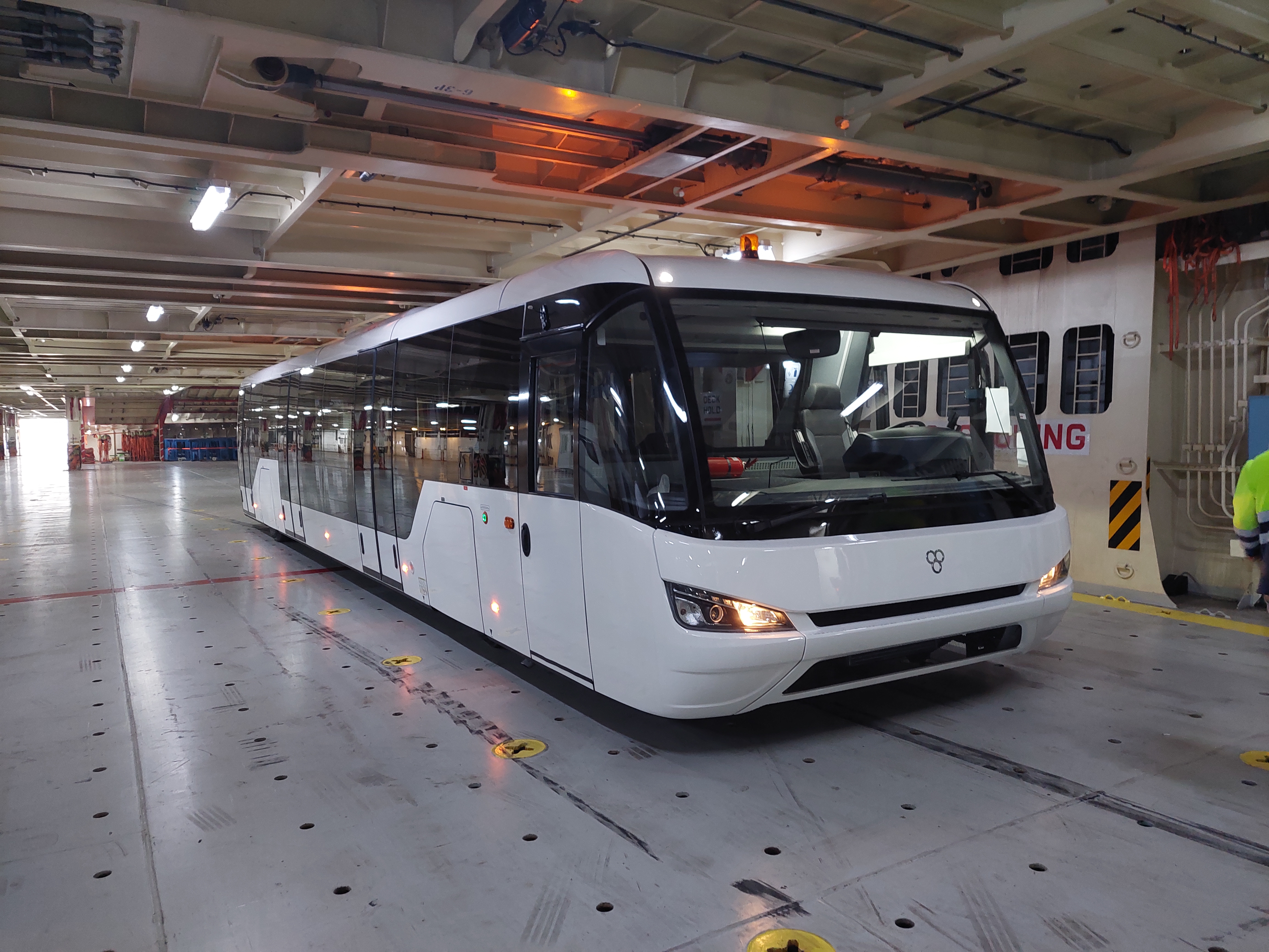 RO-RO transport  vehicles on ship ramp